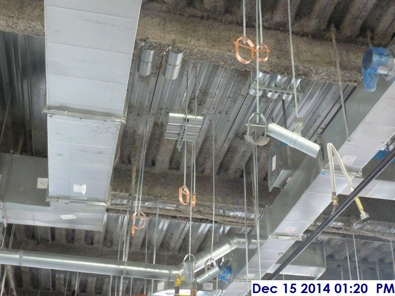 Installed pipe hangers at the 1st floor Facing West